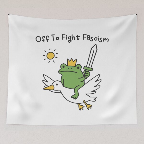 Item preview, Off To Fight Fascism Resist Frog Frogtifa Anti Fascist designed and sold by gunaone-design.