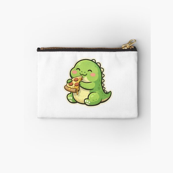 Item preview, Cute Dinosaur Eating Pizza – Funny Kawaii Dino Food Lover Sticker designed and sold by MrDev.