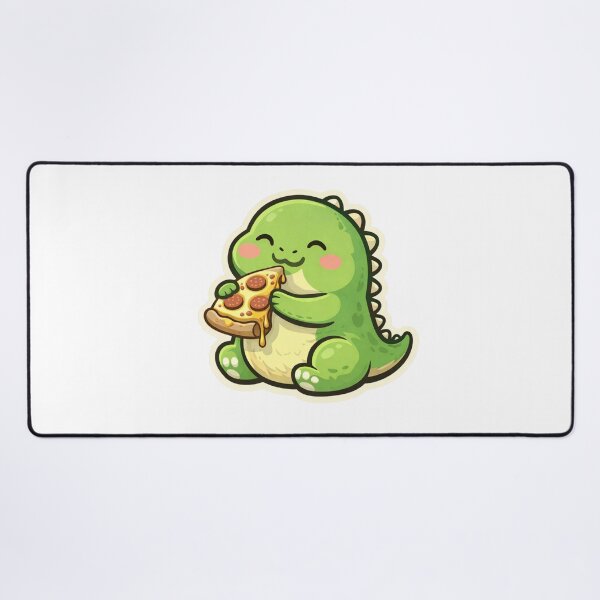 Item preview, Cute Dinosaur Eating Pizza – Funny Kawaii Dino Food Lover Sticker designed and sold by MrDev.