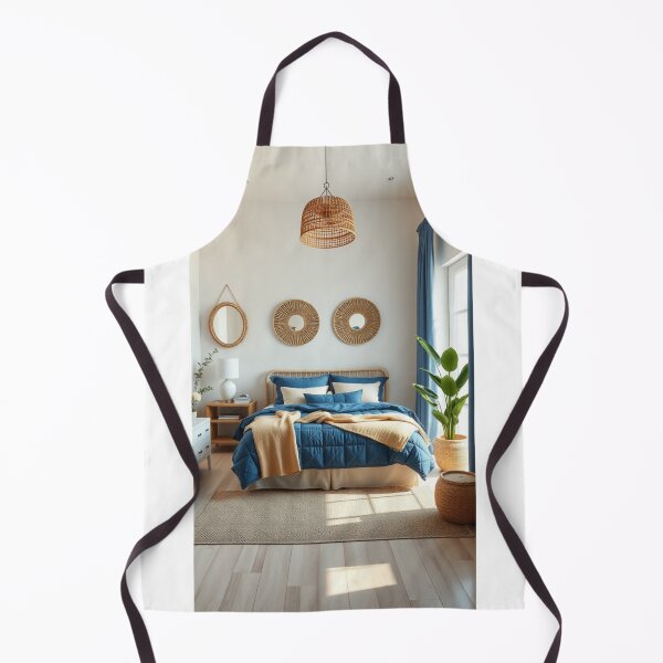 Item preview, Coastal Boho Bedroom with Blue and Rattan designed and sold by Jade Ado.