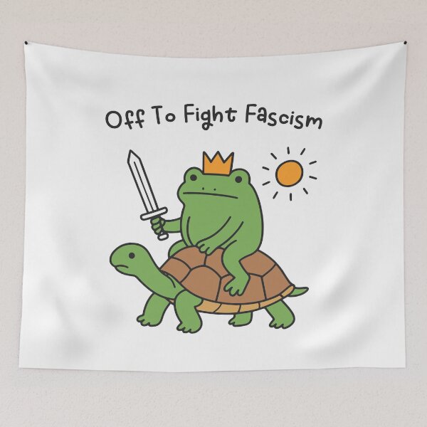 Item preview, Off To Fight Fascism Resist Frog Anti Fascist designed and sold by gunaone-design.