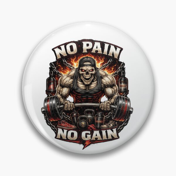 Item preview, No Pain No Gain Skull Gym Workout Design – Bodybuilding Motivation designed and sold by Moccroad.