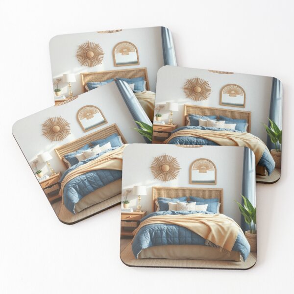 Item preview, Cozy Coastal Bedroom with Rattan Decor designed and sold by Jade Ado.