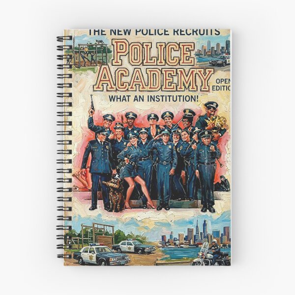 Item preview, What An Institution! Police Academy 1980s Retro Impasto Movie Poster designed and sold by Art's Diner.