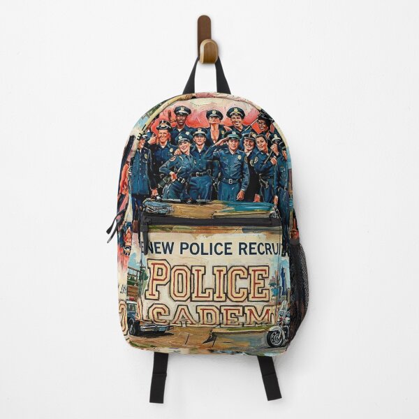Item preview, What An Institution! Police Academy 1980s Retro Impasto Movie Poster designed and sold by Art's Diner.