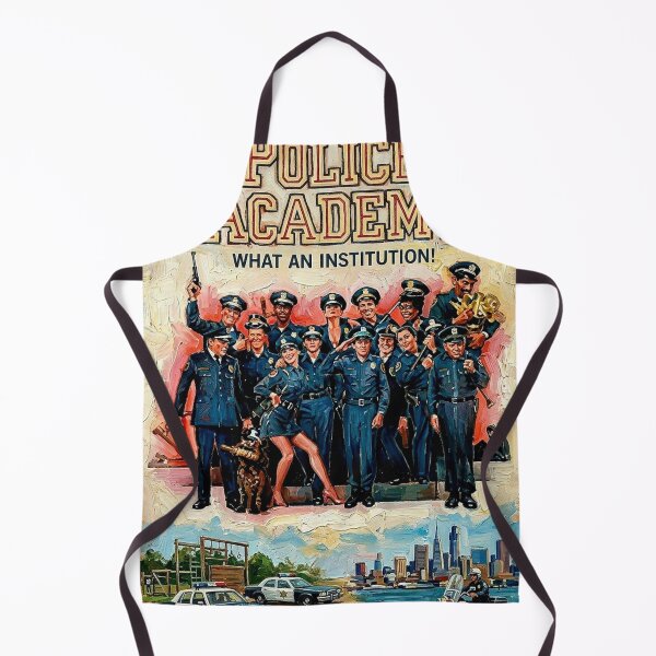 Item preview, What An Institution! Police Academy 1980s Retro Impasto Movie Poster designed and sold by Art's Diner.