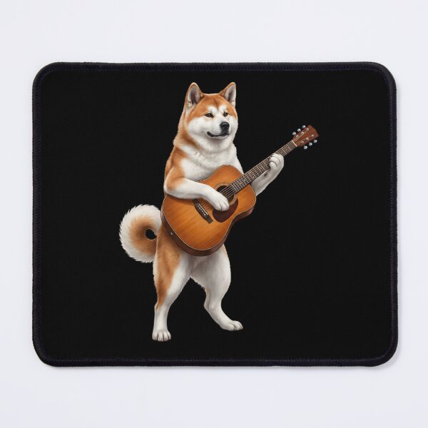 Item preview, Akita Playing Acoustic Guitar Player Guitarist Dog Lover designed and sold by DoodleTortle.