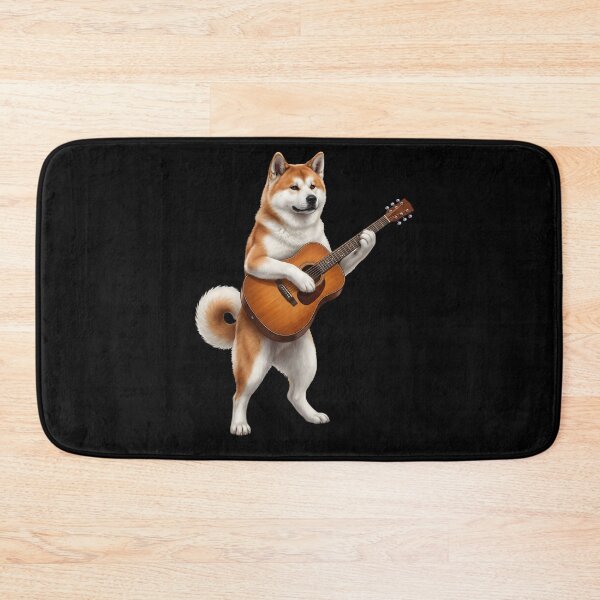 Item preview, Akita Playing Acoustic Guitar Player Guitarist Dog Lover designed and sold by DoodleTortle.