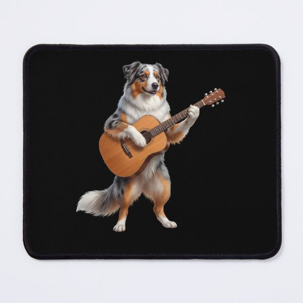 Item preview, Australian Shepherd Playing Acoustic Guitar Player Guitarist Dog Lover designed and sold by DoodleTortle.