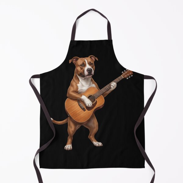 Item preview, American Staffordshire Terrier Playing Acoustic Guitar Player Guitarist Dog Lover designed and sold by DoodleTortle.