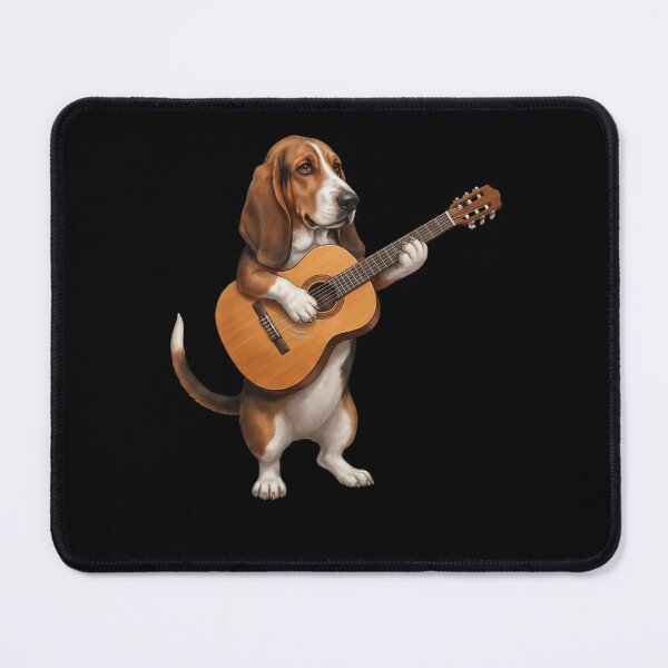 Item preview, Basset Hound Playing Acoustic Guitar Player Guitarist Dog Lover designed and sold by DoodleTortle.