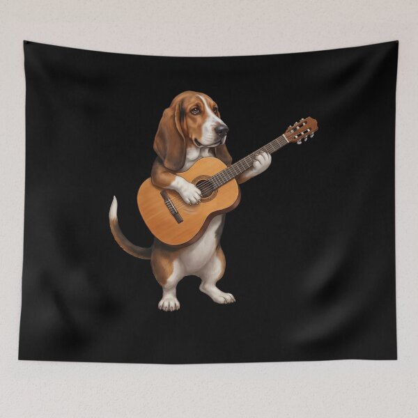 Item preview, Basset Hound Playing Acoustic Guitar Player Guitarist Dog Lover designed and sold by DoodleTortle.