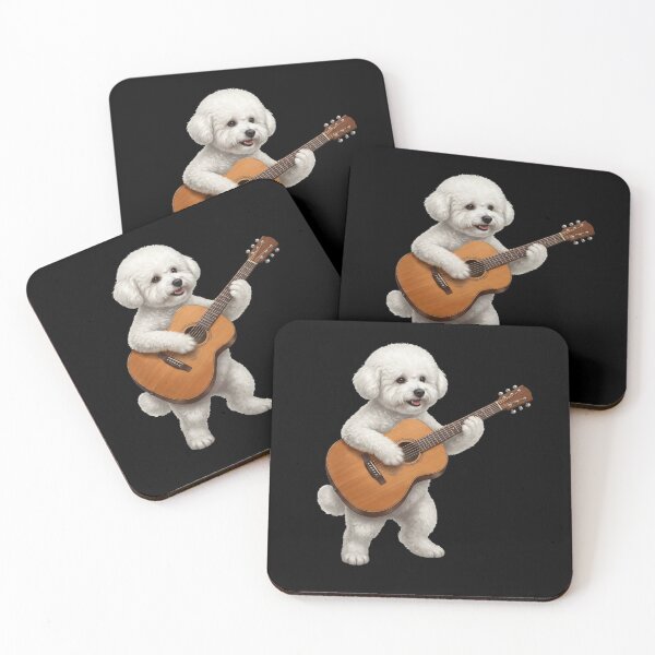 Item preview, Bichon Frise Playing Acoustic Guitar Player Guitarist Dog Lover designed and sold by DoodleTortle.
