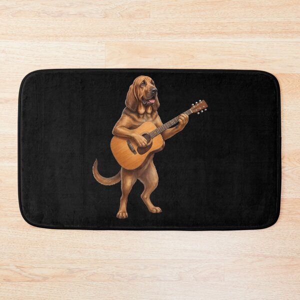 Item preview, Bloodhound Playing Acoustic Guitar Player Guitarist Dog Lover designed and sold by DoodleTortle.