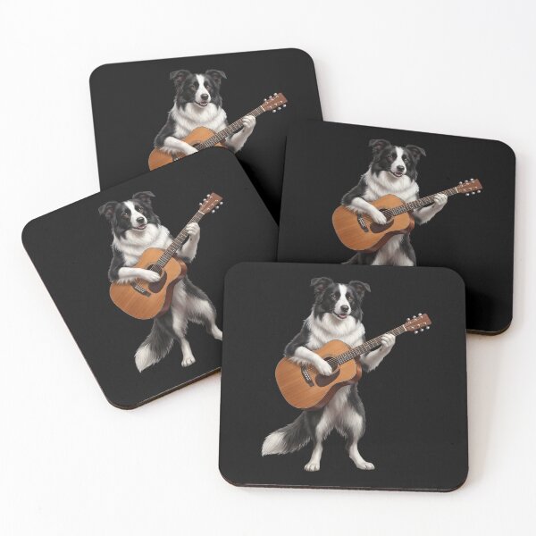Item preview, Border Collie Playing Acoustic Guitar Player Guitarist Dog Lover designed and sold by DoodleTortle.
