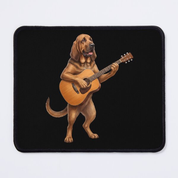 Item preview, Bloodhound Playing Acoustic Guitar Player Guitarist Dog Lover designed and sold by DoodleTortle.