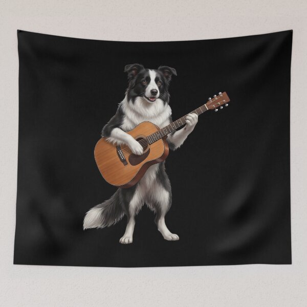 Item preview, Border Collie Playing Acoustic Guitar Player Guitarist Dog Lover designed and sold by DoodleTortle.