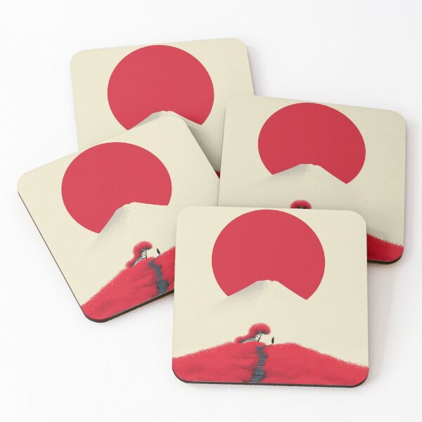 Item preview, Minimal Japan Landscape with Rising Sun designed and sold by GoldenField12.