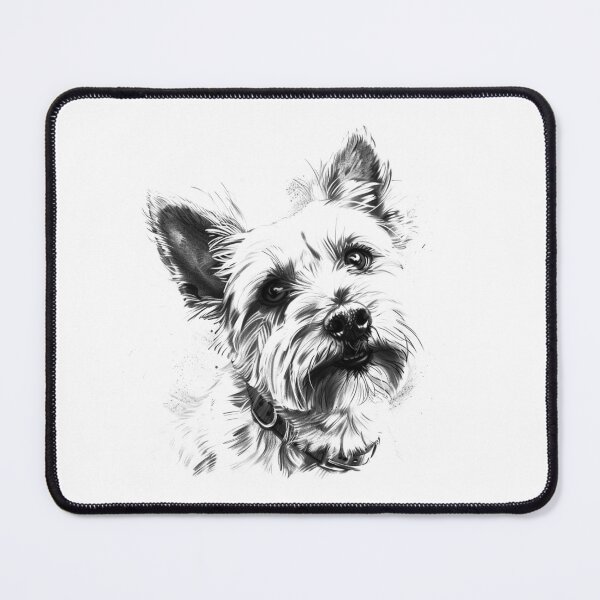 Item preview, Cute Terrier Dog Portrait - Black and White Pet Illustration designed and sold by inkoutninja.