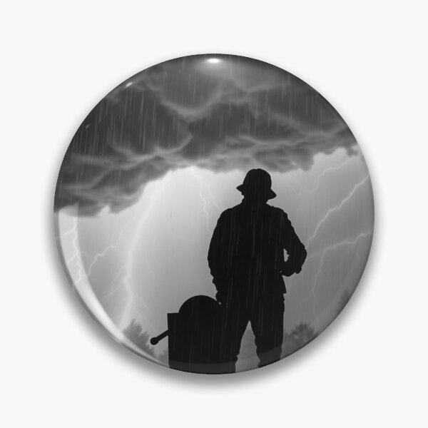 Item preview, Lonely Soldier Silhouette in Rainy Graveyard Storm designed and sold by EllDAV777.