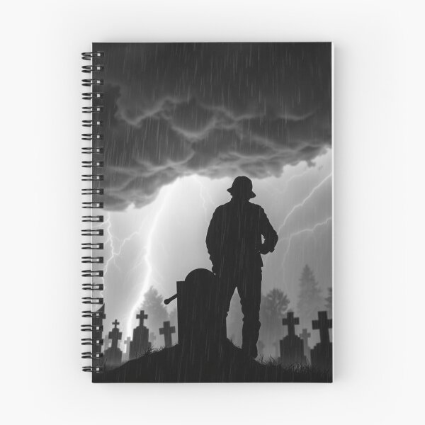 Item preview, Lonely Soldier Silhouette in Rainy Graveyard Storm designed and sold by EllDAV777.