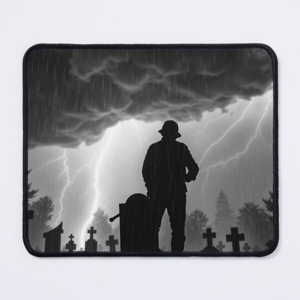 Item preview, Lonely Soldier Silhouette in Rainy Graveyard Storm designed and sold by EllDAV777.