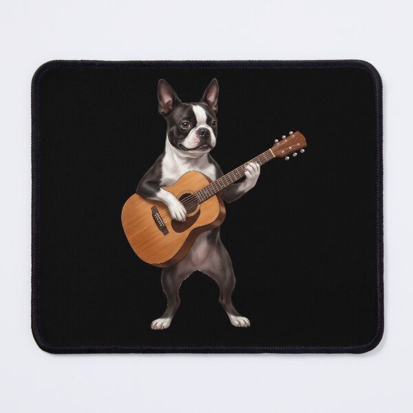 Item preview, Boston Terrier Playing Acoustic Guitar Player Guitarist Dog Lover designed and sold by DoodleTortle.