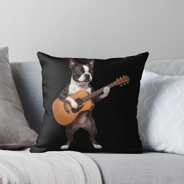 Item preview, Boston Terrier Playing Acoustic Guitar Player Guitarist Dog Lover designed and sold by DoodleTortle.