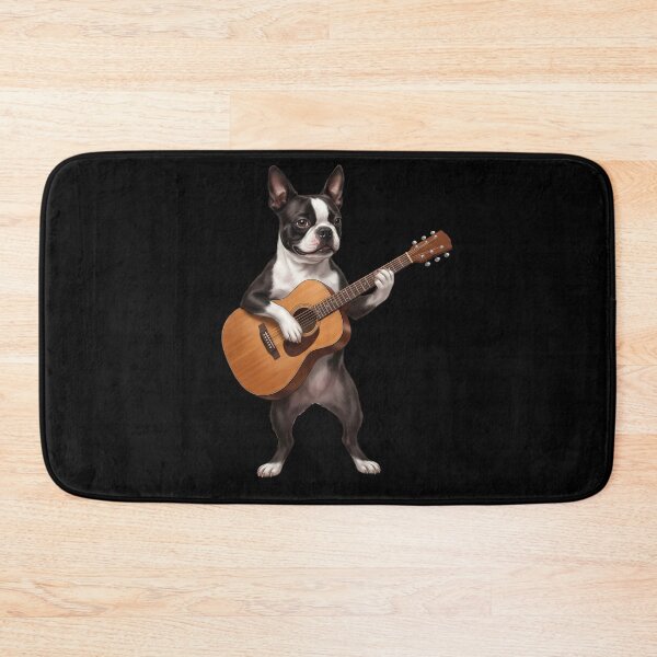 Item preview, Boston Terrier Playing Acoustic Guitar Player Guitarist Dog Lover designed and sold by DoodleTortle.