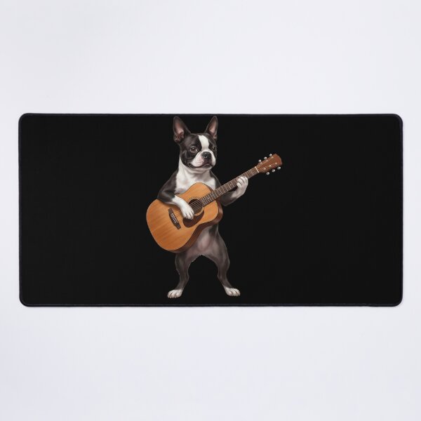 Item preview, Boston Terrier Playing Acoustic Guitar Player Guitarist Dog Lover designed and sold by DoodleTortle.