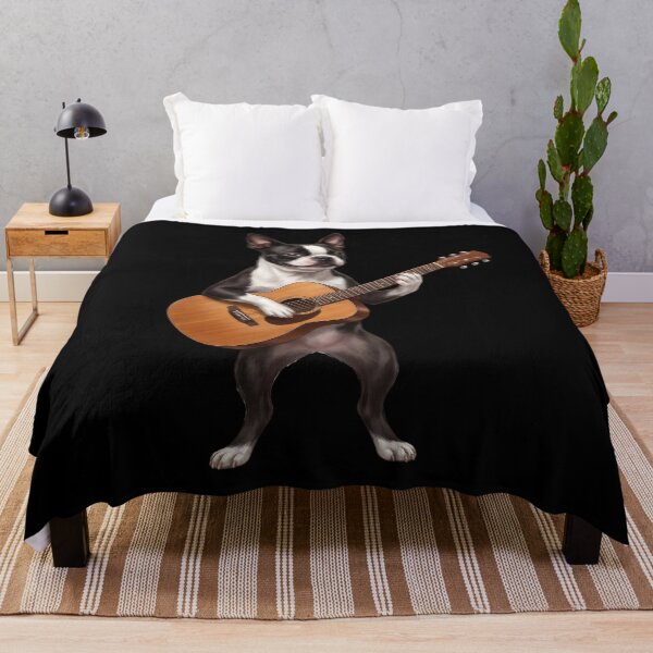 Item preview, Boston Terrier Playing Acoustic Guitar Player Guitarist Dog Lover designed and sold by DoodleTortle.