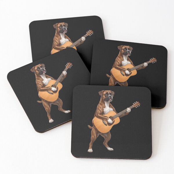 Item preview, Boxer Dog Playing Acoustic Guitar Player Guitarist Dog Lover designed and sold by DoodleTortle.