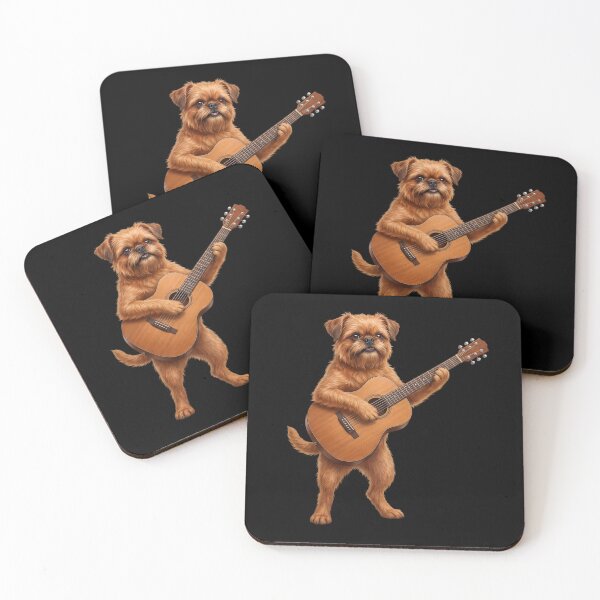 Item preview, Brussels Griffon Playing Acoustic Guitar Player Guitarist Dog Lover designed and sold by DoodleTortle.