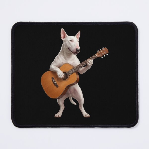 Item preview, Bull Terrier Playing Acoustic Guitar Player Guitarist Dog Lover designed and sold by DoodleTortle.