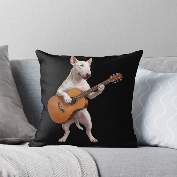 Item preview, Bull Terrier Playing Acoustic Guitar Player Guitarist Dog Lover designed and sold by DoodleTortle.