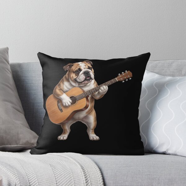 Item preview, Bulldog Playing Acoustic Guitar Player Guitarist Dog Lover designed and sold by DoodleTortle.