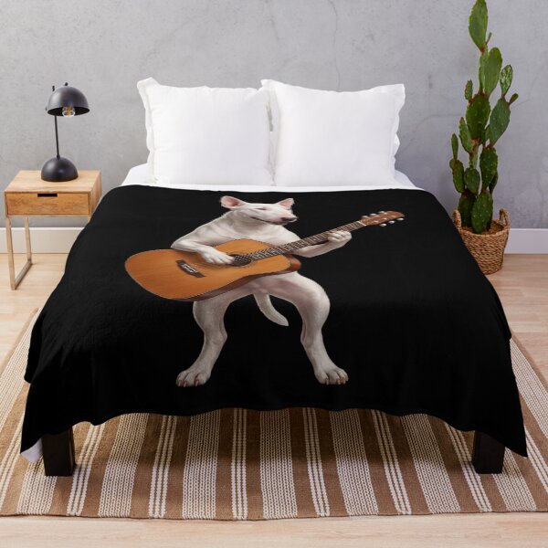 Item preview, Bull Terrier Playing Acoustic Guitar Player Guitarist Dog Lover designed and sold by DoodleTortle.