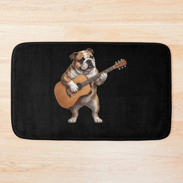 Item preview, Bulldog Playing Acoustic Guitar Player Guitarist Dog Lover designed and sold by DoodleTortle.