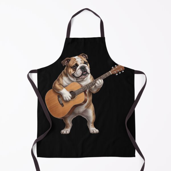 Item preview, Bulldog Playing Acoustic Guitar Player Guitarist Dog Lover designed and sold by DoodleTortle.