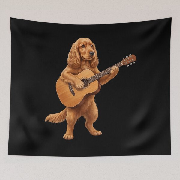Item preview, Cocker Spaniel Playing Acoustic Guitar Player Guitarist Dog Lover designed and sold by DoodleTortle.