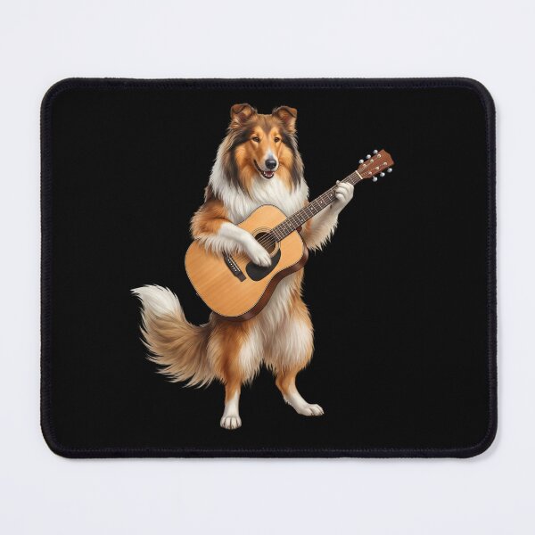 Item preview, Collie Playing Acoustic Guitar Player Guitarist Dog Lover designed and sold by DoodleTortle.