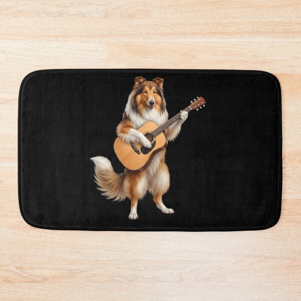 Item preview, Collie Playing Acoustic Guitar Player Guitarist Dog Lover designed and sold by DoodleTortle.