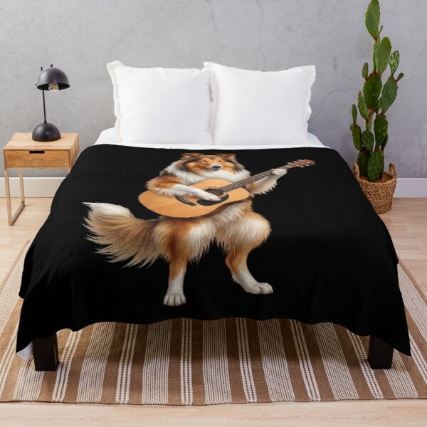 Item preview, Collie Playing Acoustic Guitar Player Guitarist Dog Lover designed and sold by DoodleTortle.
