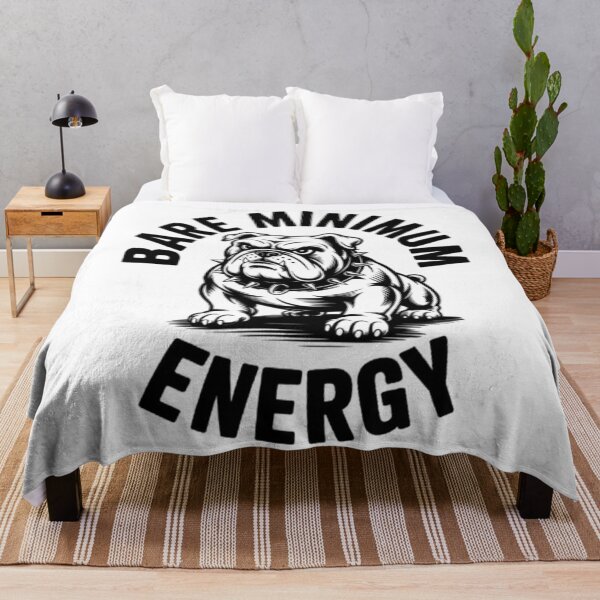 Item preview, Bare Minimum Energy – Vintage Bulldog Attitude Graphic Tee designed and sold by NewUSShop.