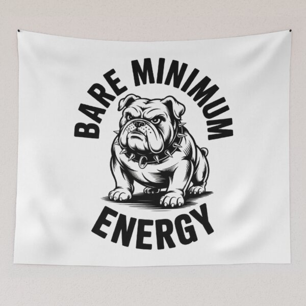 Item preview, Bare Minimum Energy – Vintage Bulldog Attitude Graphic Tee designed and sold by NewUSShop.