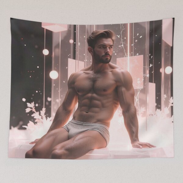 Item preview, Julian - digital fantasy art: gay cyber aesthetic designed and sold by QiMera.