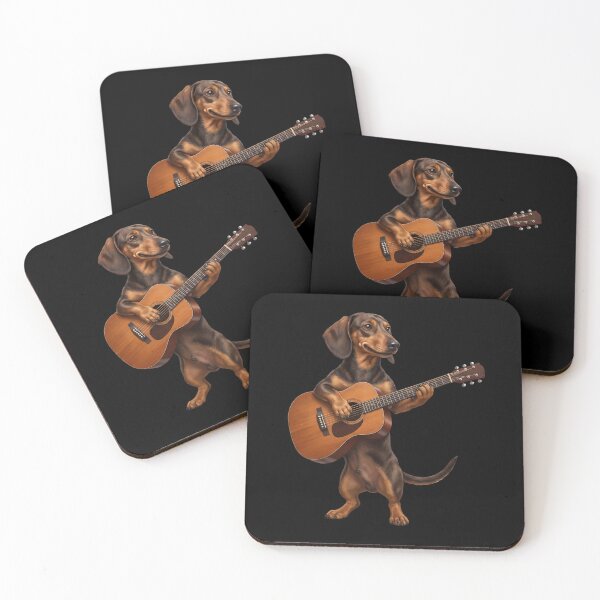 Item preview, Dachshund Playing Acoustic Guitar Player Guitarist Dog Lover designed and sold by DoodleTortle.