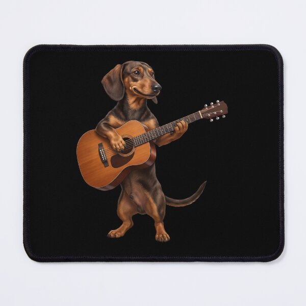 Item preview, Dachshund Playing Acoustic Guitar Player Guitarist Dog Lover designed and sold by DoodleTortle.