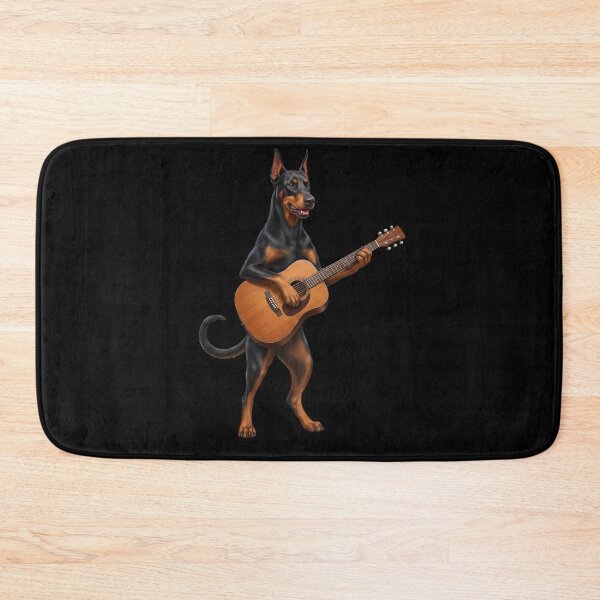 Item preview, Doberman Pinscher Playing Acoustic Guitar Player Guitarist Dog Lover designed and sold by DoodleTortle.