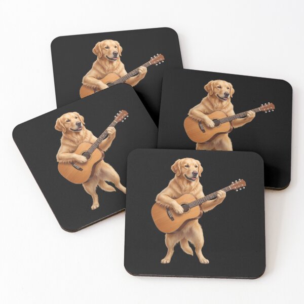 Item preview, Golden Retriever Playing Acoustic Guitar Player Guitarist Dog Lover designed and sold by DoodleTortle.
